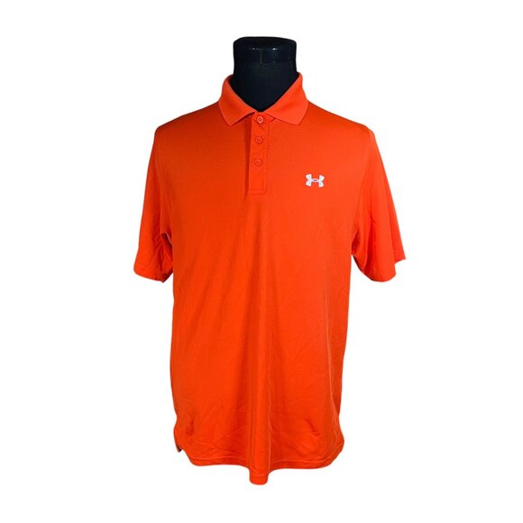 Under Armour Other - Under Armour Men's HeatGear Solid Orange Short Sleeve Polo Shirt Medium